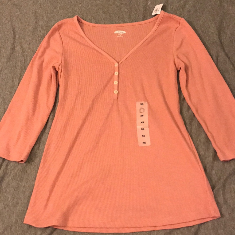 Pink 3/4 length shirt, new